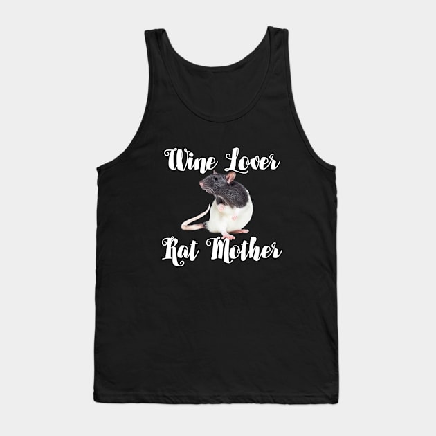 Rat - Wine Lover Rat Mother Tank Top by Kudostees